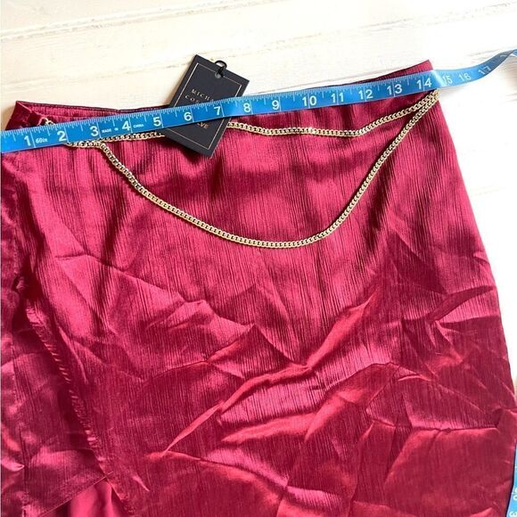 Michael Costello x Revolve Annika MIDI Deep Red Skirt - Picture 8 of 11